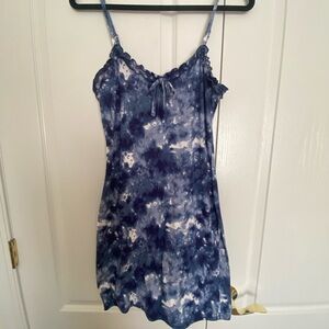 Women's Blue Tie-Dye Mini Dress
